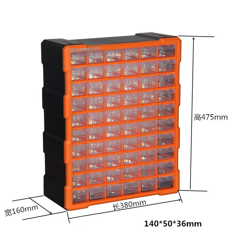 Boîte de rangement compartimentée en couleur gris foncé