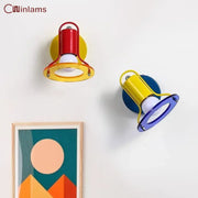 applique murale rouge bleue moderne chambre enfant salon art déco lumineuse