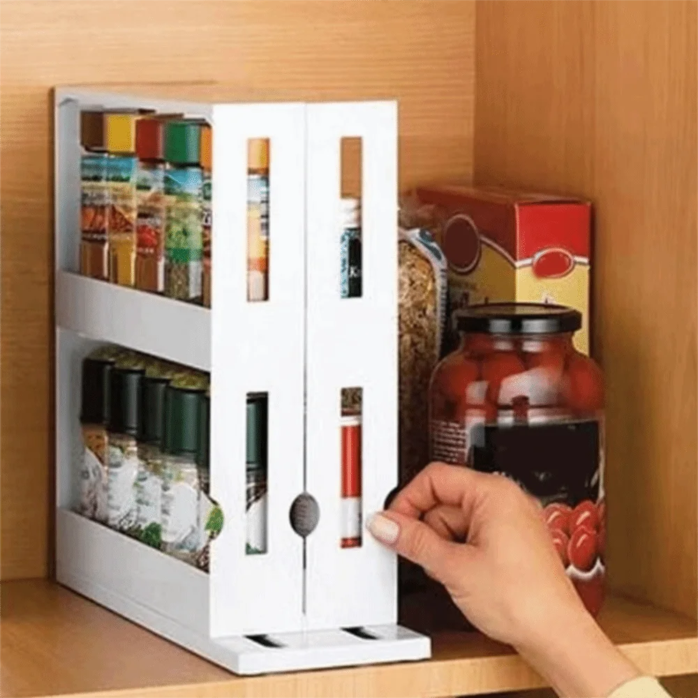 organisateur épices rangement moderne blanc épices bocaux rotation imperméable sans BPA plastique