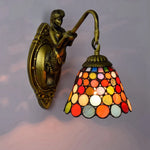 lampe murale vitrail tiffany sirène chambre cuisine vintage floral métallique