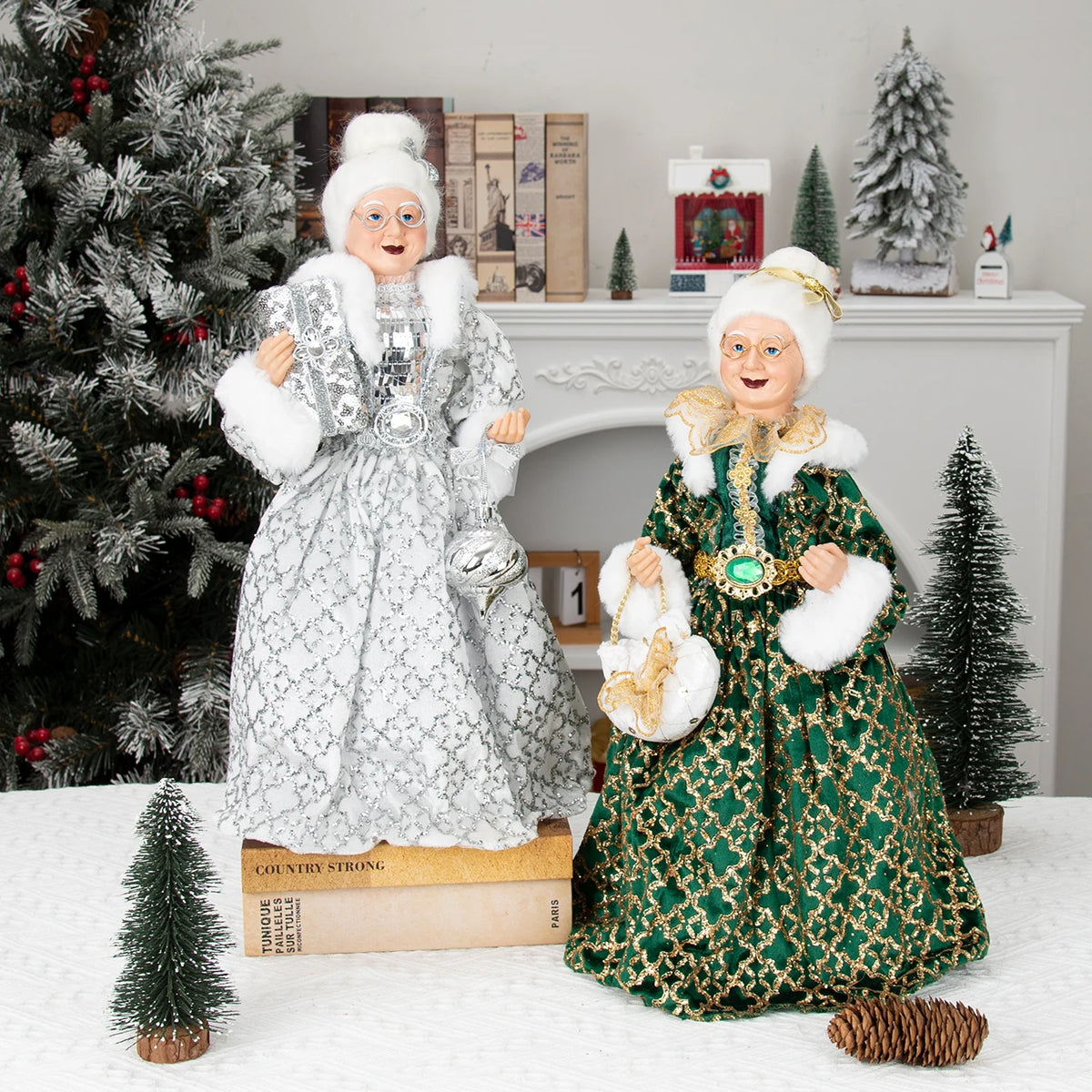 Mme Claus gris clair décoration sapin