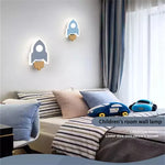 lampe murale moderne applique étoile lune fusée bleu noir adhésive led chambre enfant salle