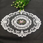 nappes dentelle brodée rose vintage shabby chic semi transparentes motifs floraux blanc beigeclair