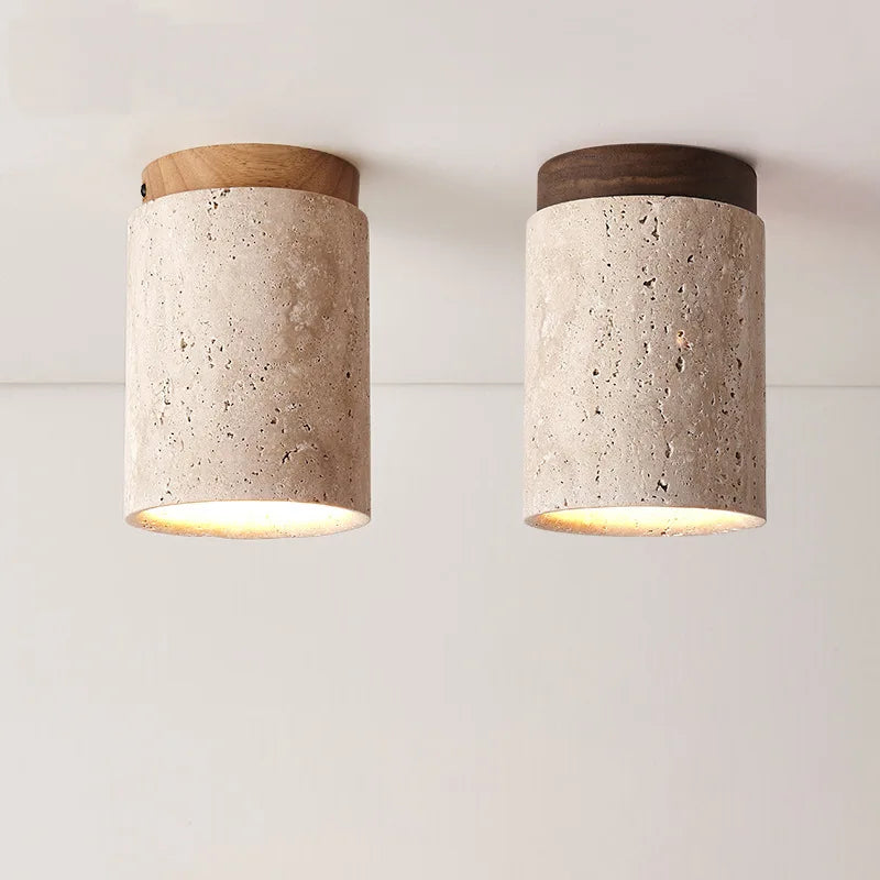 applique murale moderne pierre naturelle beige brun clair opacité downlight 6000K 4000K 3000K