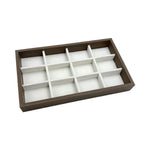 boîtes bijoux velours blanc bois marron clair moderne minimaliste rangement colliers bagues boucles d'oreilles