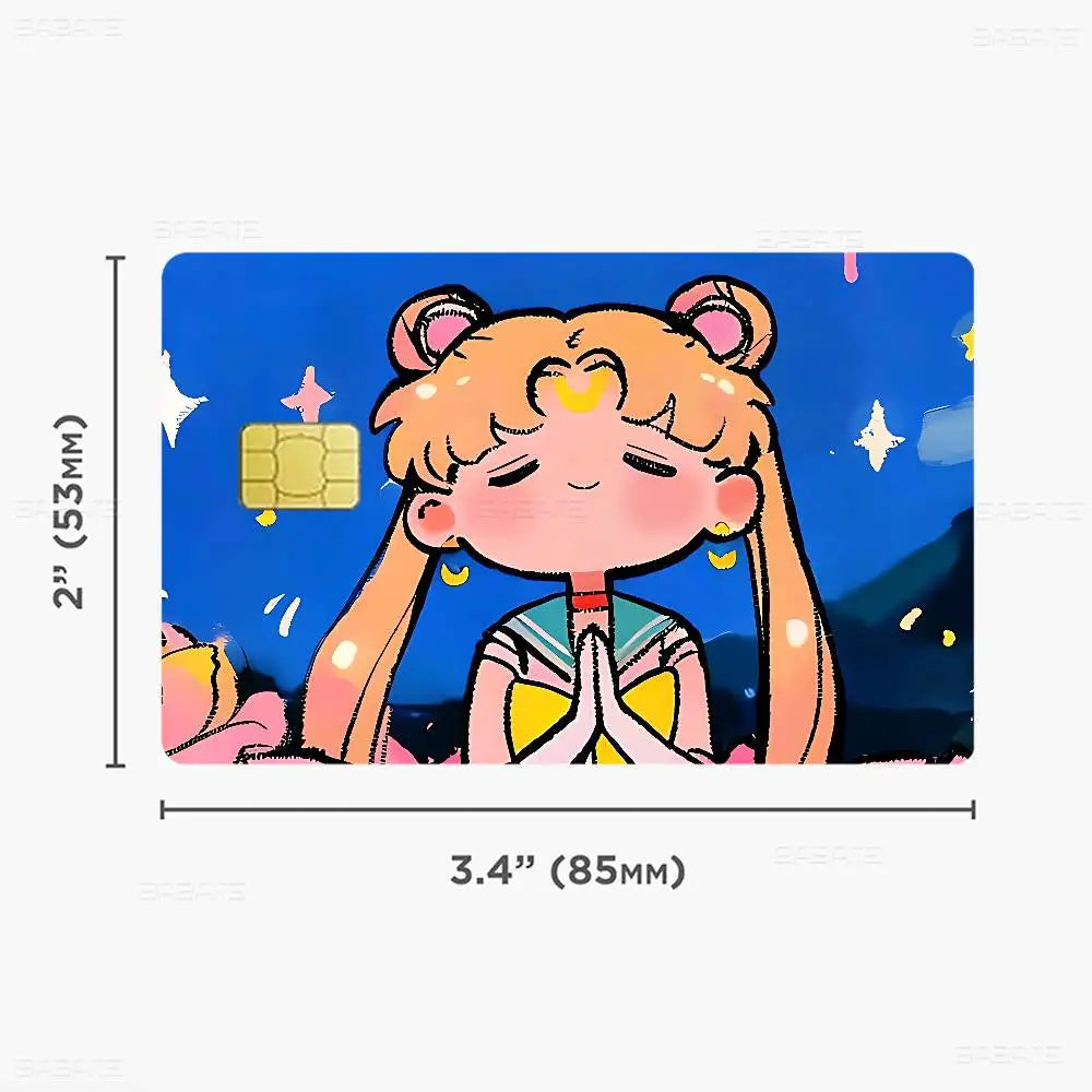 étiquettes carte bancaire stickers dessins animés personnages mignons adhésifs réutilisables waterproof classiques cartes credit