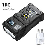 lampe torche rechargeable usb led aimant noir moderne 10w 800 lumens portative camping