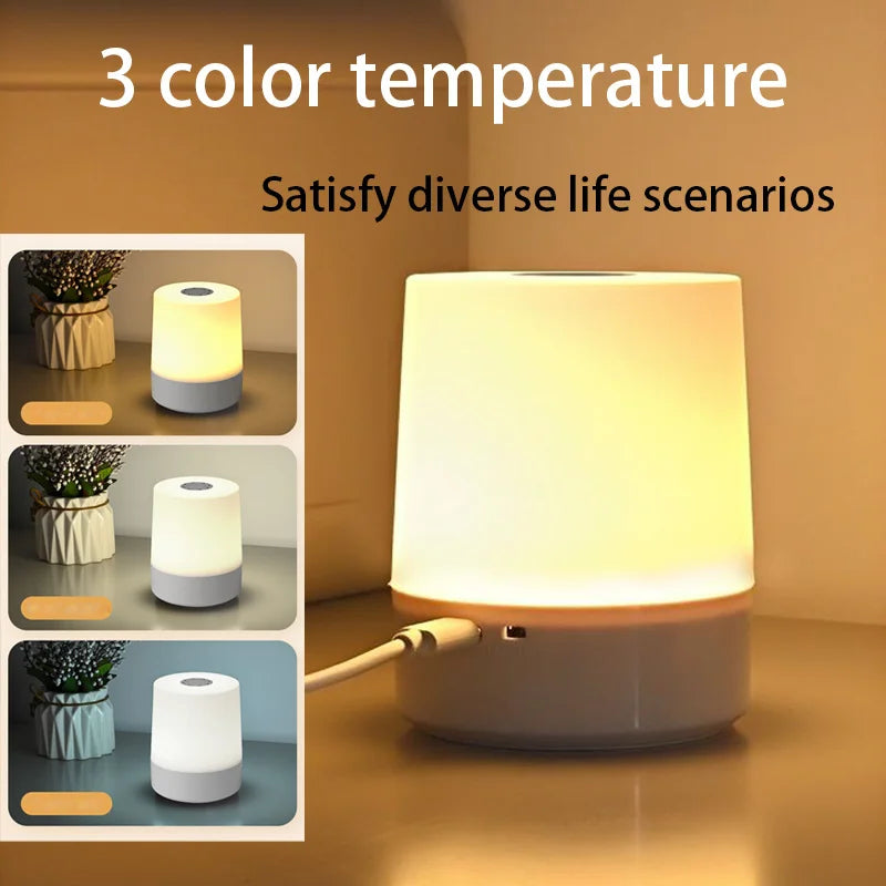 lampe chevet tactile usb rechargeable trois couleurs télécommande led moderne chambre veilleuse