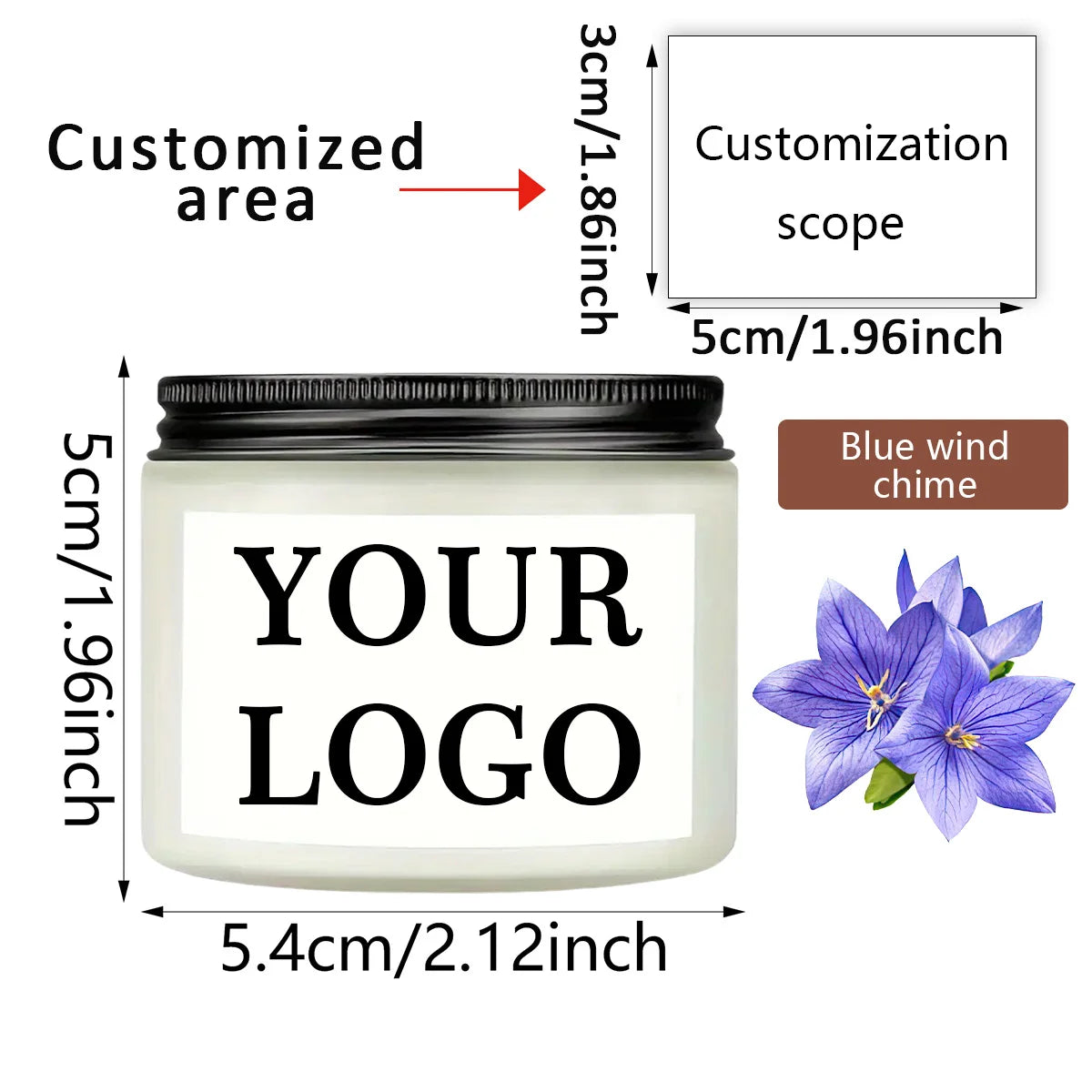 bougie parfumée cire soja blanc aromathérapie simple minimaliste bocal transparent étiquette opaque