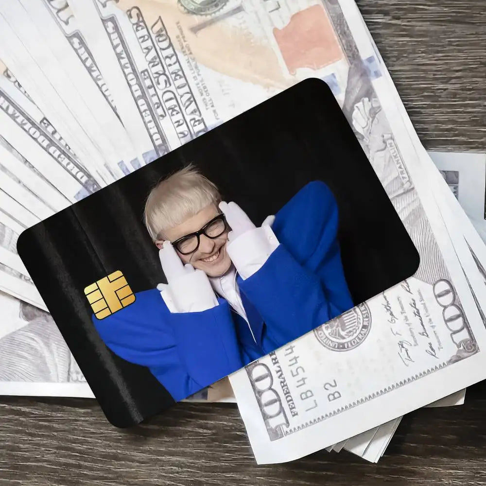 autocollants carte bancaire unity dessin animé noir blanc bleu moderne adhésif étanche résistant graphique