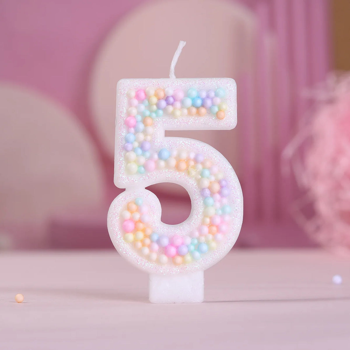 bougies chiffres anniversaire blanc pastel brillantes décoration festive box rangement