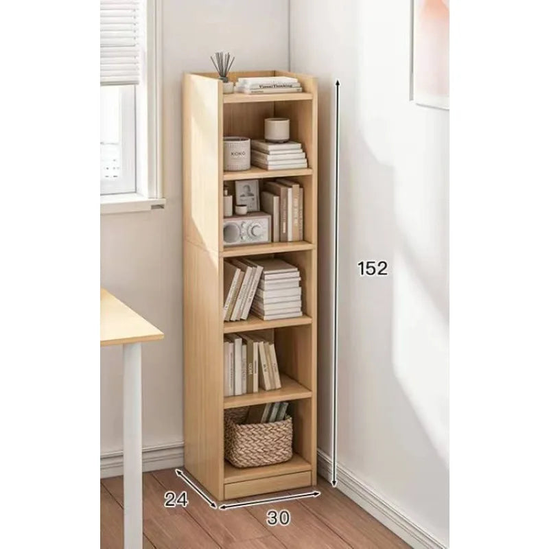 étagère bois moderne minimaliste niveaux blanc brun chambre salon bibliothèque rangement