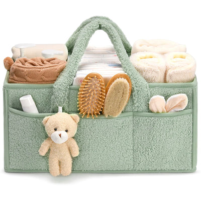 Panier rangement table à langer bébé sherpa jaune clair