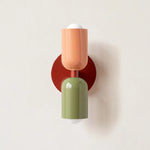 applique murale moderne métal vert olive rouge beige orange fixée mur led