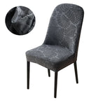 housse chaise extensible jacquard gris moderne fauteuil salle manger banquet