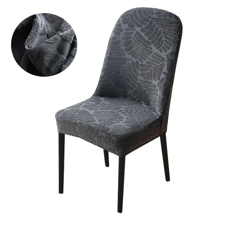 housse chaise extensible jacquard gris moderne fauteuil salle manger banquet