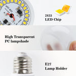 ampoules led e27 blanc moderne 3w 6w 9w 12w 15w 18w 270 deg opacité