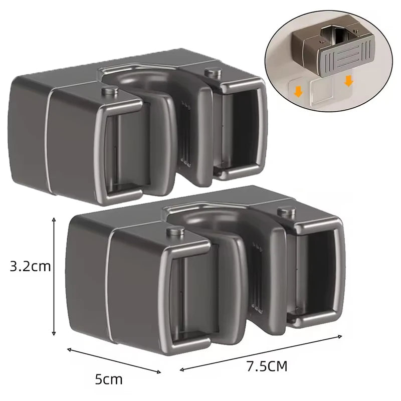 supports mural adhésifs balai pelle noir gris modernes respectueux environnement multiple outils nettoyage cuisine