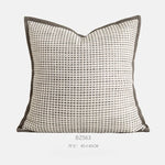 taies d'oreiller géométriques coton lin blanc gris beige modernes élégantes carrées