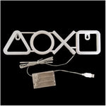 décoration lumineuse led symboles playstation manette jeu couleurs variées gaming moderne