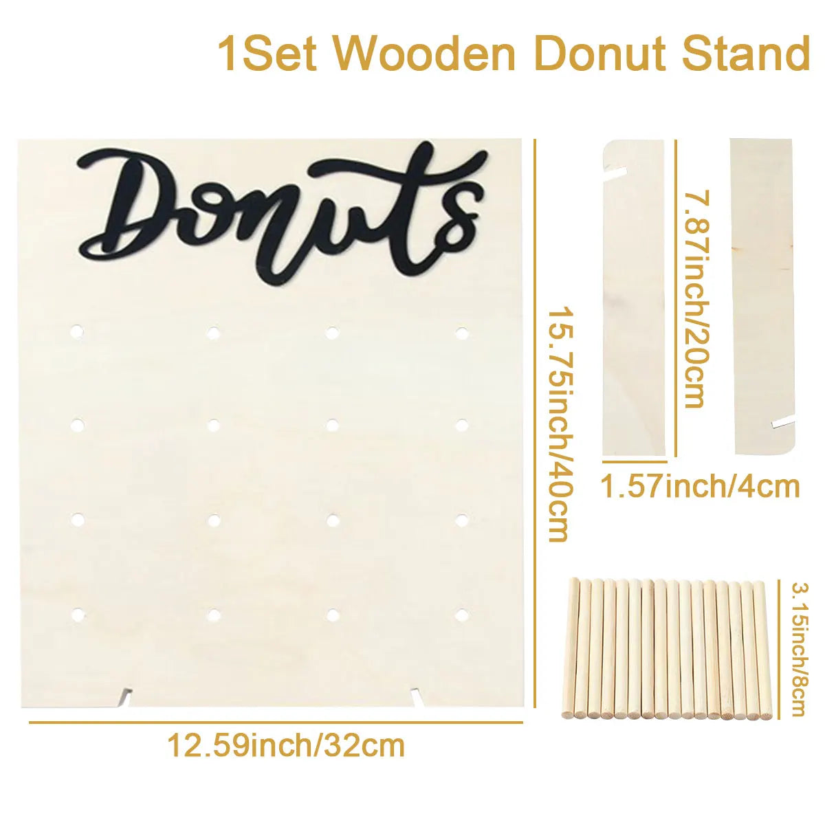 supports donuts bois clair fête donuts multicolores sprinkles glaçage textures variées donut bar piñata
