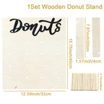 supports donuts bois clair fête donuts multicolores sprinkles glaçage textures variées donut bar piñata