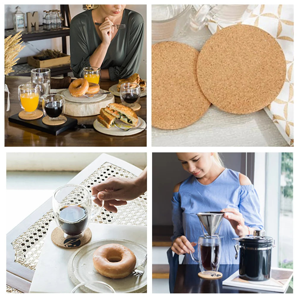 Sous-verres en liège dans un décor de salon moderne