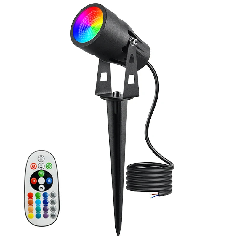 projecteur paysager led noir moderne télécommande éclairage extérieur ip65 étancheRGBO
