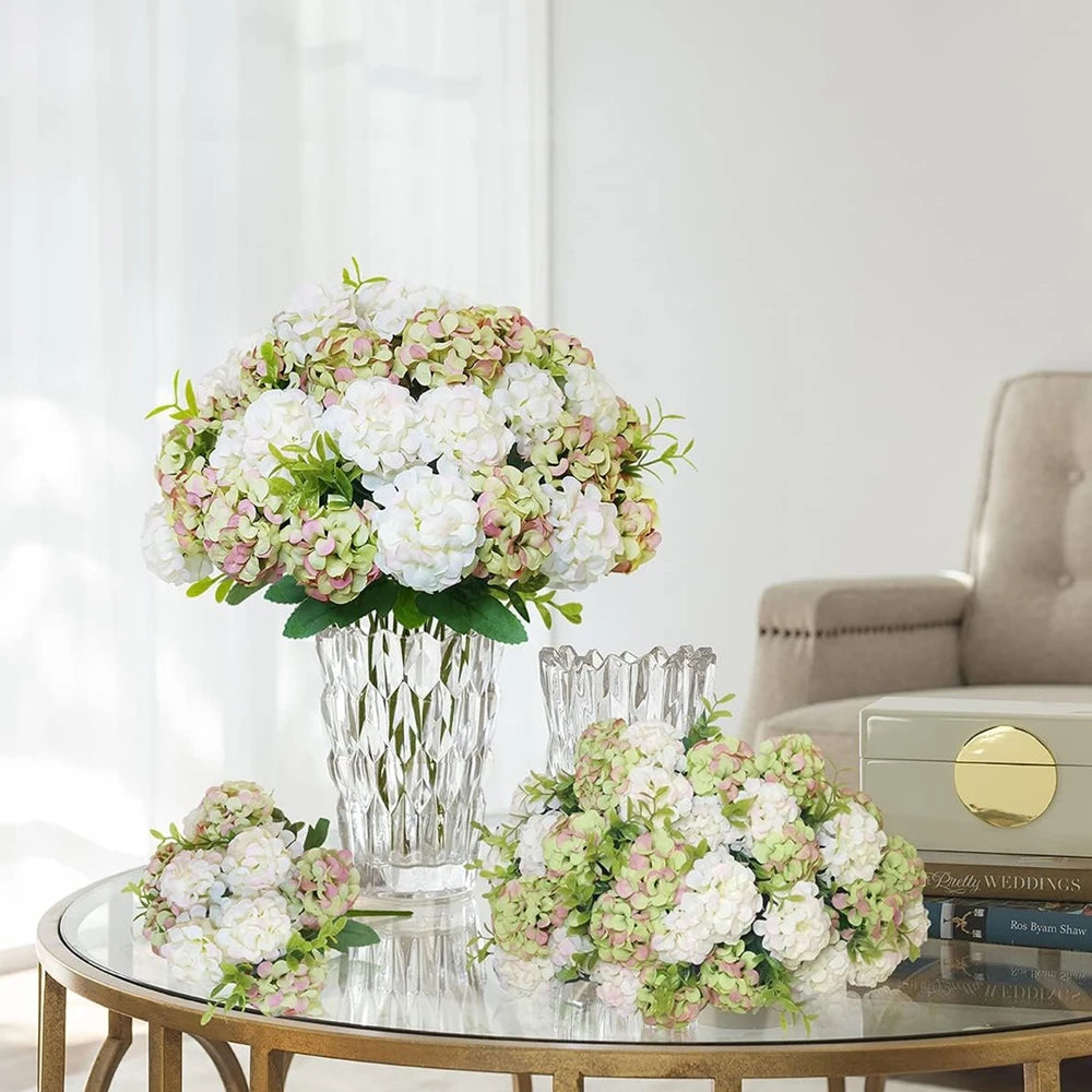 bouquets fleurs artificielles soie blanc rose vert intérieur décoration mariage anniversaire classique