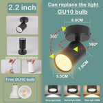 spot lumineux led gu10 noir blanc change couleur moderne interrupteur poussoir amovible