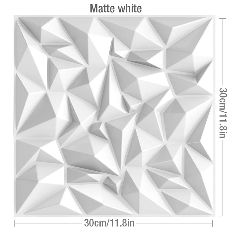 panneau décoratif 3d moderne triangles géométriques blanc adhésif opacité plastique