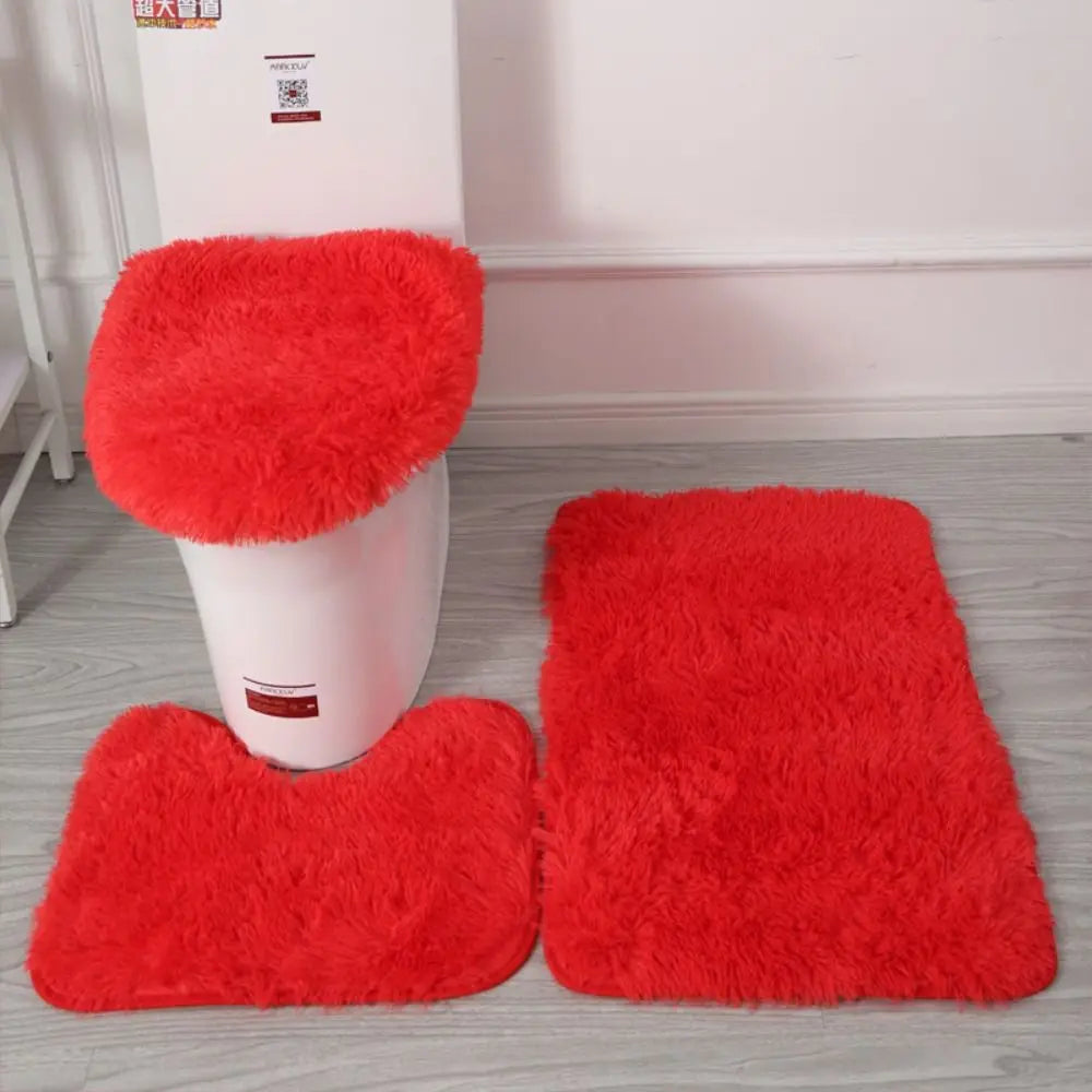 tapis toilette ensemble peluche douce moderne beige gris rose noir vert orange violet blanc