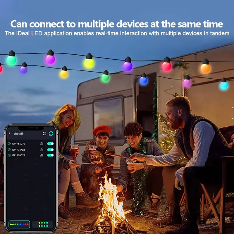 guirlande lumineuse led multicolore 5m 10m boules sphériques moderne bluetooth télécommande adaptateur usb