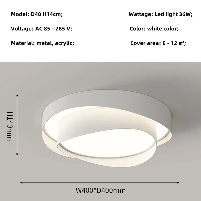 Plafonnier LED Blanc Opalescent Moderne Circulaire Acrylique Métal Vis Fixation