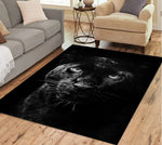 Tapis animalier noir dans une chambre à coucher