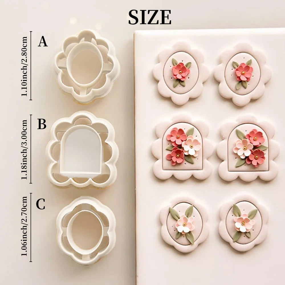 ciseaux embossing fleurs décoratives boucles d'oreilles artisanat outils modélisation céramique polymère découpe 3d blanc