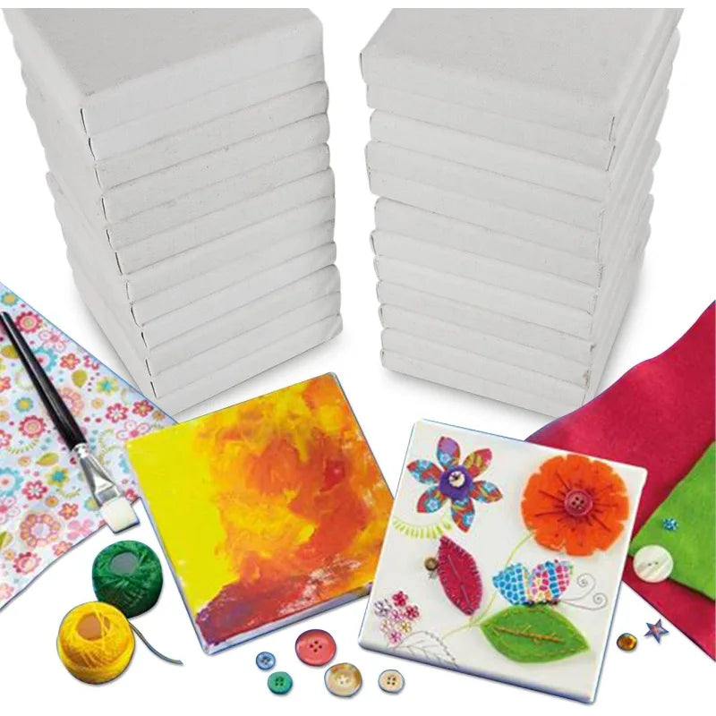 toile peinture blanc toile tissée minimaliste métalliques 5cm 5cm pièces