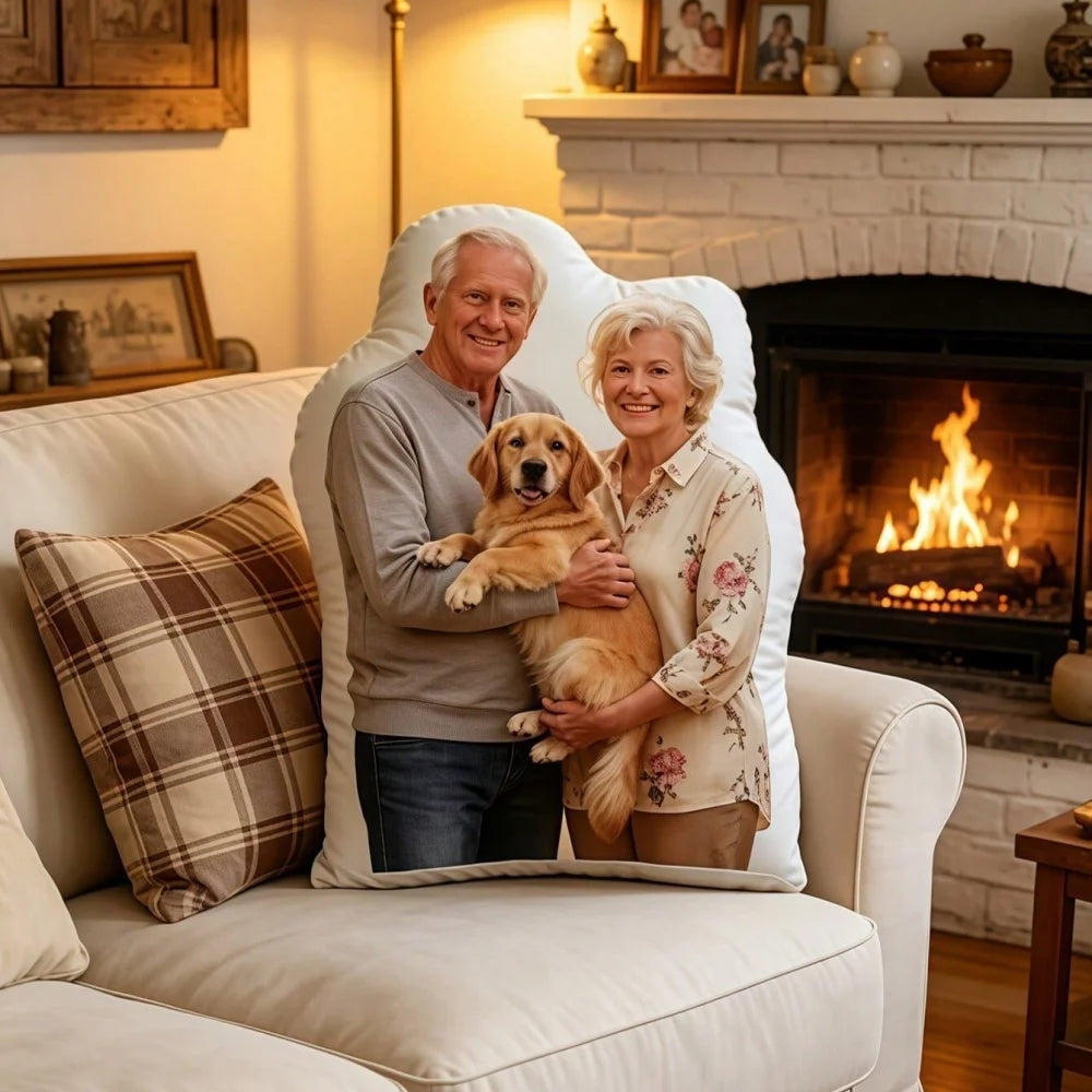coussin personnalisé moderne imprimé photo famille chien lit amovible lavable adultes oblong