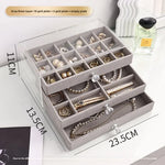 boîte bijoux velours beige clair poignées moderne rangement colliers bagues montres boucles d'oreilles