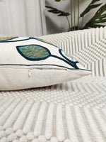 housse coussin brodé feuilles vertes dorées moderne salon décoration voiture 100 polyester durable