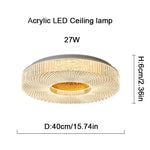 plafonnier moderne acrylique blanc doré concentrique 40cm led fixe chambre salon