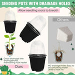 pots semis transparents modernes noir 3.5 inch 12pc jardinage fleurs plantation