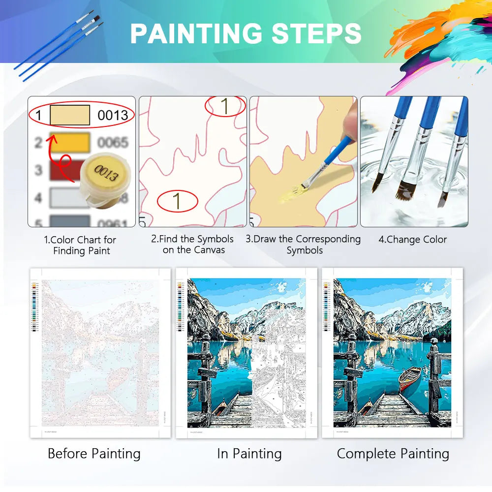 peinture numeros portrait coeurs multicolore moderne toile acrylique facile decoration hobby