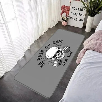 tapis sol noir moderne motif grille texte blanc décoration maison salon entrée couloir