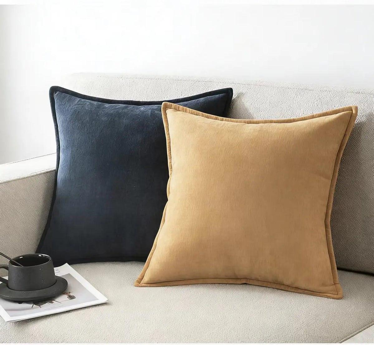 taies d'oreiller vert olive modernes 40x40cm 45x45cm 50x50cm zip coton polyester respectueux environnement