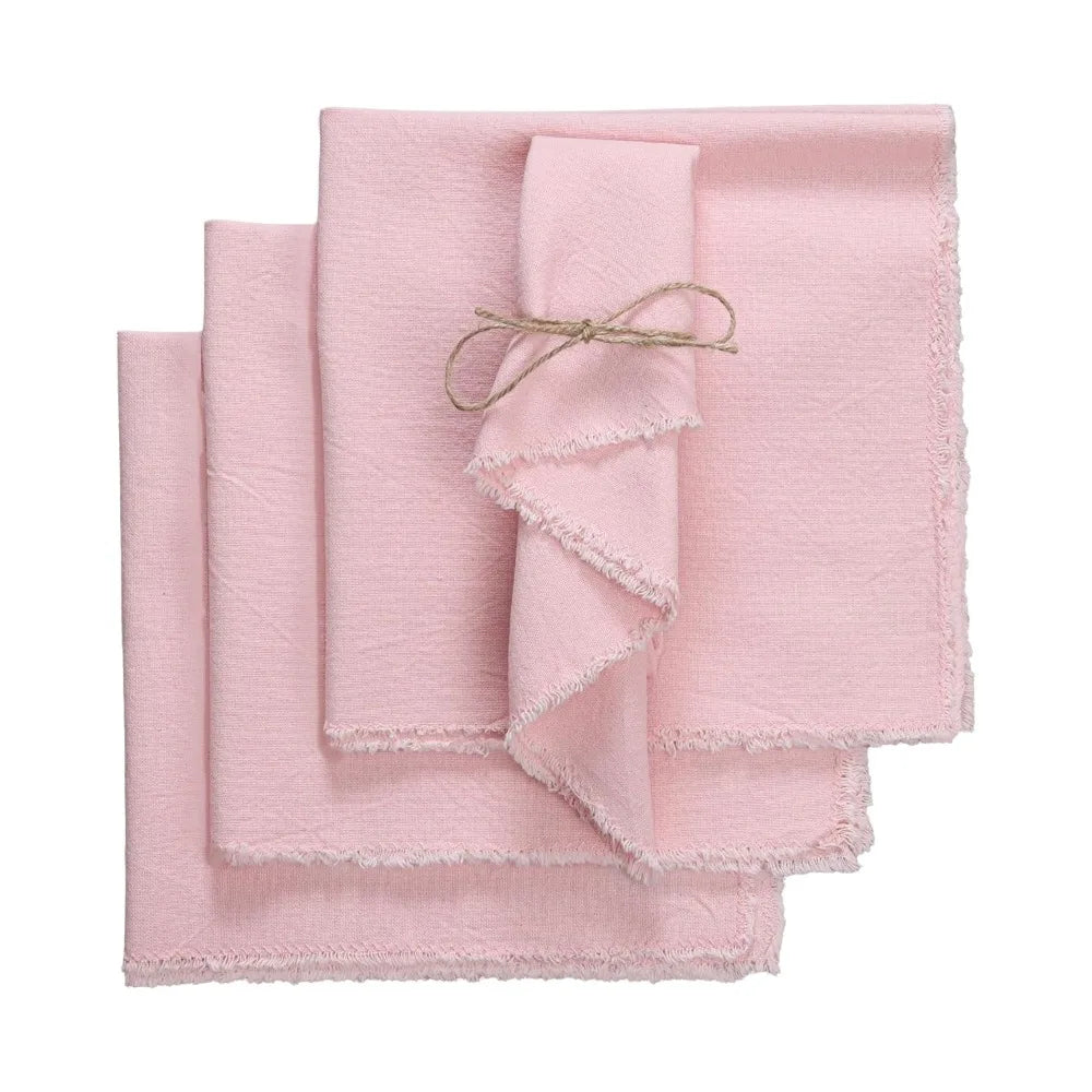 serviettes coton lin couleur blanc vert olive beige rose texture naturelle rustique classique