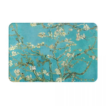 tapis sol moderne motif fleurs turquoise bleu ciel artistique maison intérieur décoratif