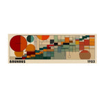 toile d'art moderne bauhaus 1923 composition géométrique abstraite beige marron vert orange rouge bleu
