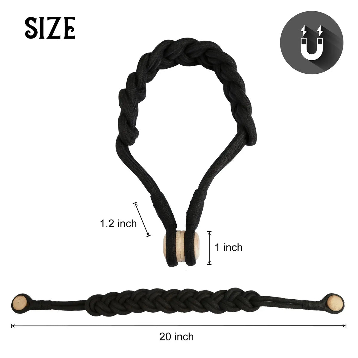 bracelet tressé blanc moderne boucle métal fixe unique accessoire mode 50cm