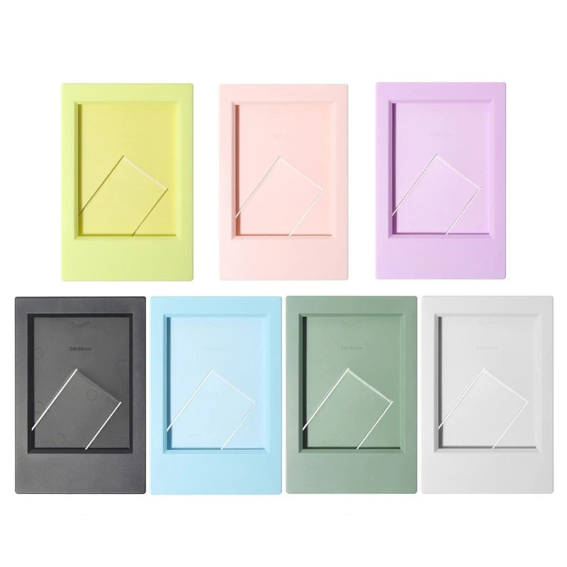 cadre photo moderne minimaliste couleur jaune noir vert blanc bleu rose violet support triangulaire